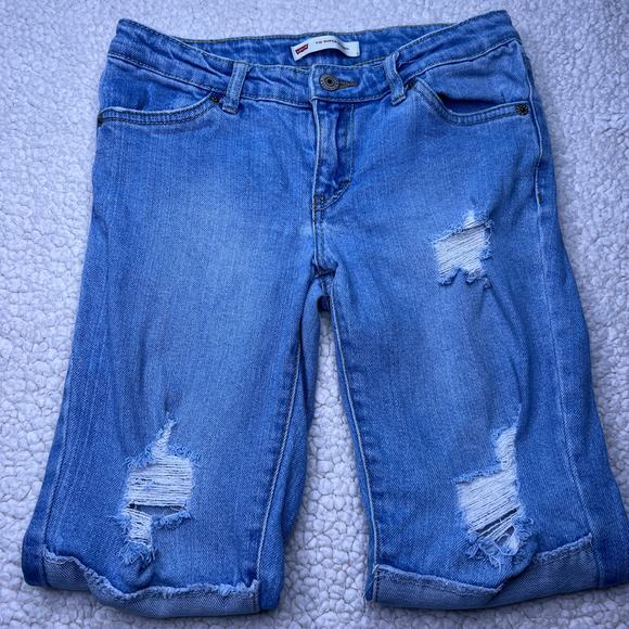 Levi's 710 Super Skinny Light Wash Distressed Jeans 12 Reg - Picture 4 of 11